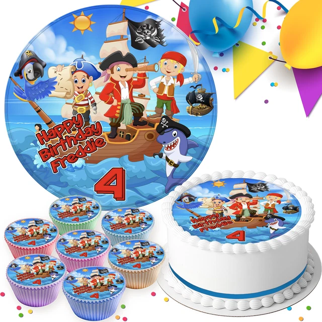 Blumomon 24Pcs Pirata Cupcake Toppers Skull Cap Bandiera Cupcake Picks Baby Shower Pirata a tema Bambini Ragazzi Ragazze Festa di Compleanno Decorazioni Forniture
