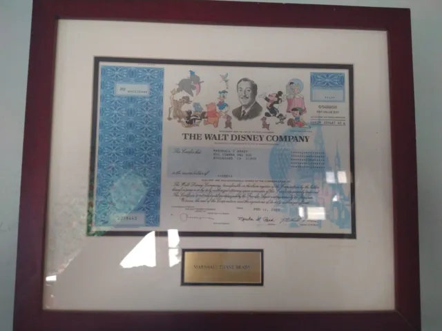 Stock Certificate Walt Disney Company 2003 Vintage Original 1 Share Listed Rare