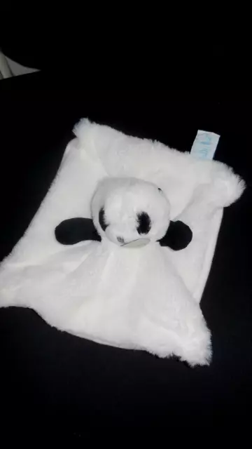 doudou plat mon p'tit panda blanc noir  BABY NAT - état NEUF -