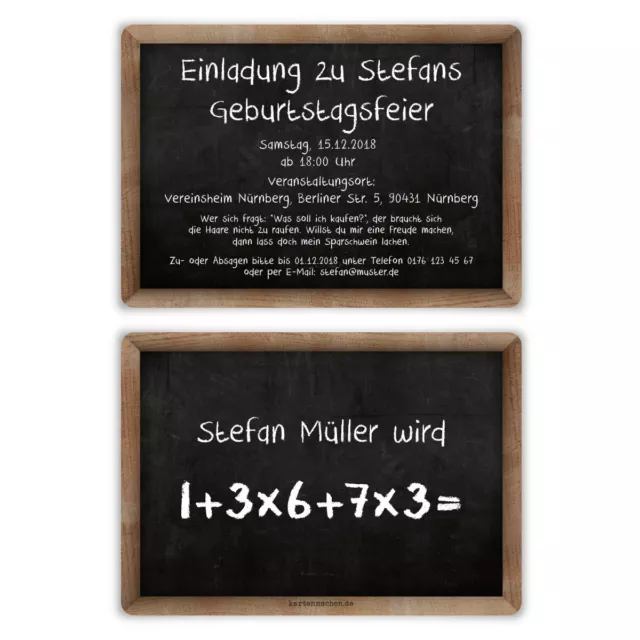 Einladung runder Geburtstag 40 Jahre Einladungskarten Karten - Rechenaufgabe