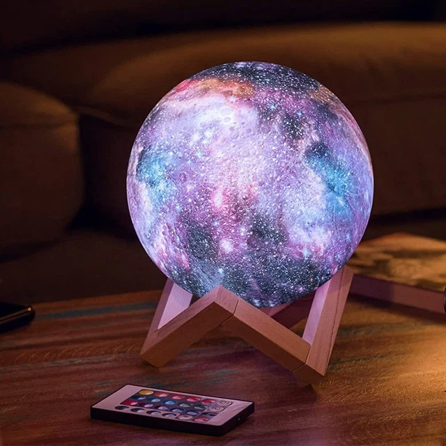 NESTLING MOON LAMP 16 Color LED 3D Print Star Kid Night Light Galaxy ...