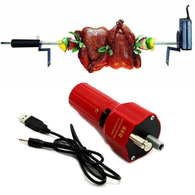 Moteur Rotatif Barbecue Fdit - 4.2 Tr/min - Alimentation 1.5V DC - Pour Grill Et Rôtisserie - Rouge