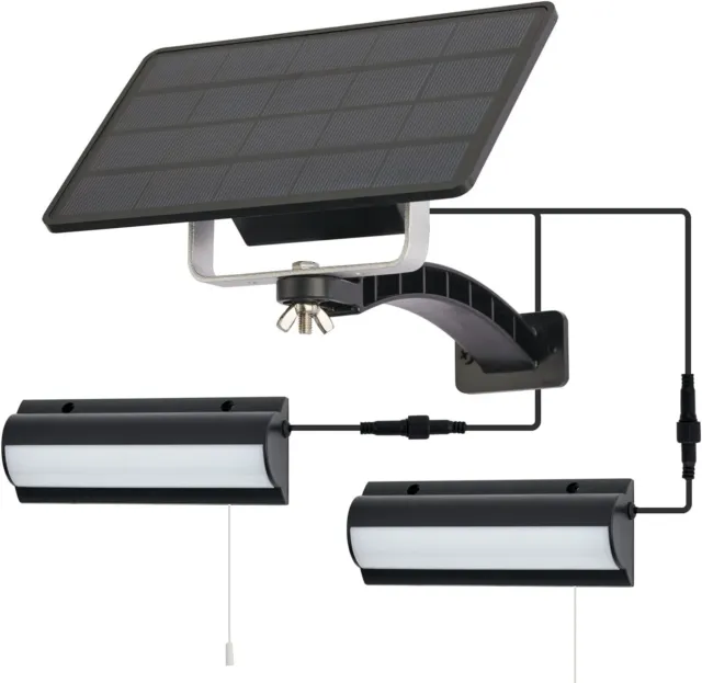 Lampes Solaires Séparés Extérieur Intérieur 30 LED*2 6000K Lumiere Solaire Exter