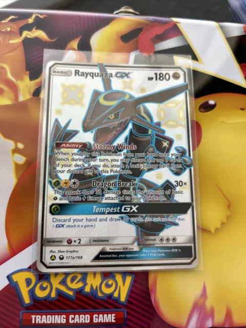 Rayquaza GX 177a/168 Ultra Rare Shiny Pokemon Card Hidden Fates Pokemon TCG  NM