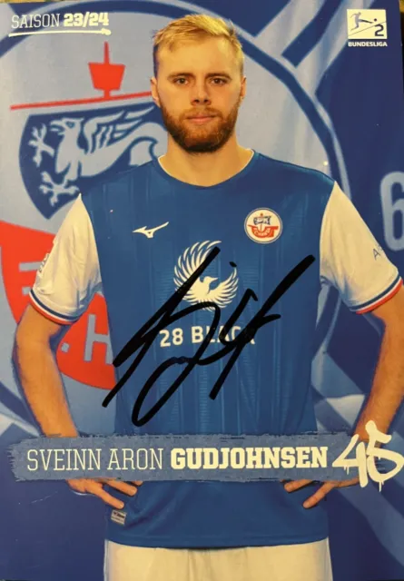 Autogrammkarte FC Hansa Rostock Sveinn Aron Gudjohnsen - 2023-2024 - nagelneu