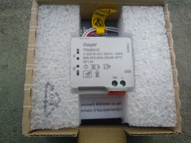 Micro module variateur dimmer 200w Radio sans fil sans neutre TRM691E Hager KNX
