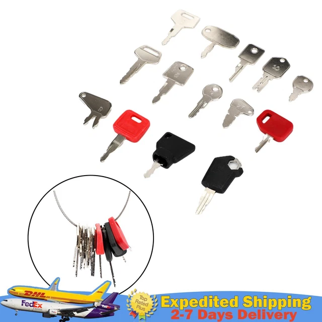 14 Keys Heavy Construction Equipment Ignition Key Set For Cat JD JCB Komatsu