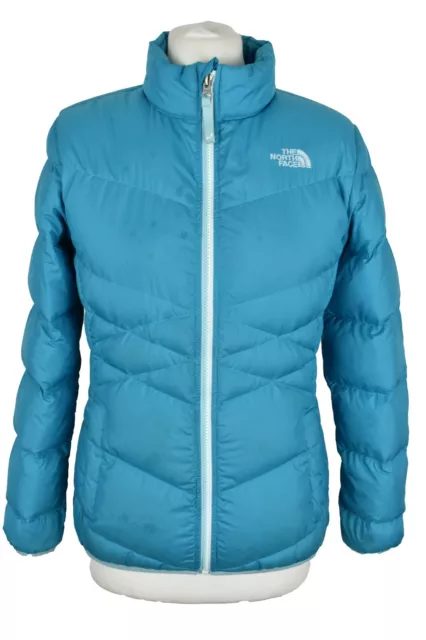 THE NORTH FACE 550 Down Blue Padded Jacket size L Girls Full Zip Outerwear