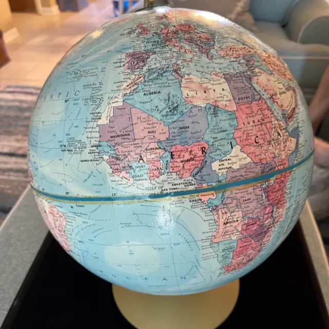 Vintage Raised Relief 12” Globe Replogle World Nation Series