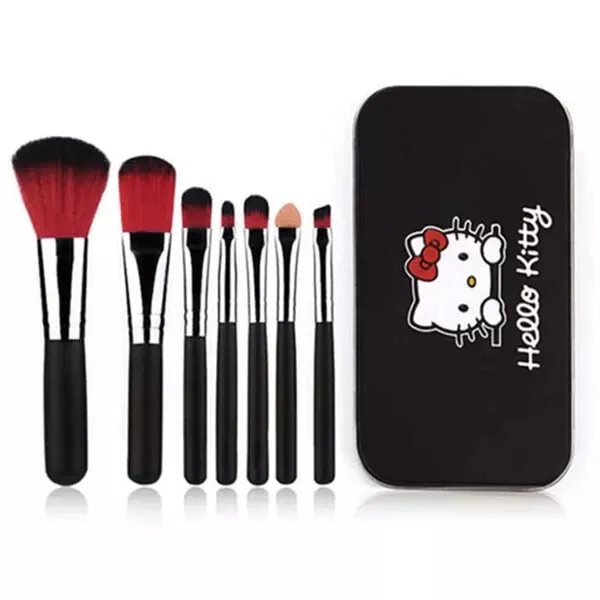 Hello Kitty Make-Up Brush Set Black Tin - 7 brushes