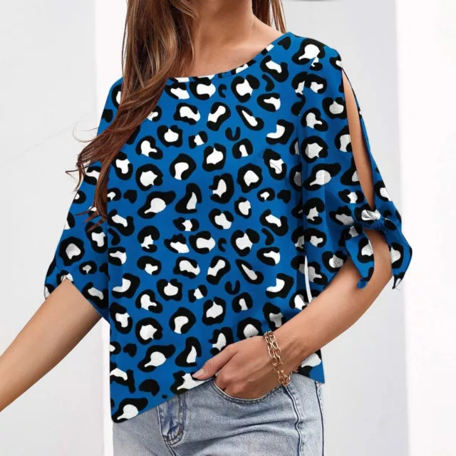 Round Sleeve Print T-Shirt Open Women's Short Neck Sleeve Fashion Women Shirts 3