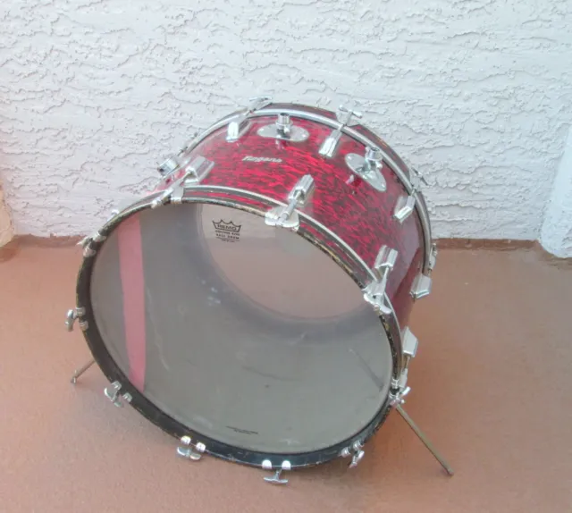 ROGERS RED ONYX HOLIDAY 22x14 BASS DRUM PARTS or RESTORATION 1960s DAYTON