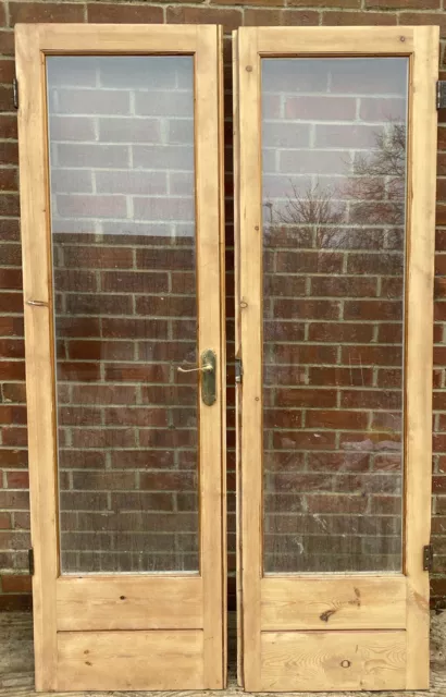 Antique Glazed Double Doors French Doors Antique Pair Of Pine Doors