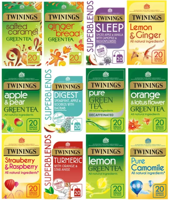 Twinings English Tea Selection - Black Green Fruity Tea 20 Bags 2 / 4 Packs