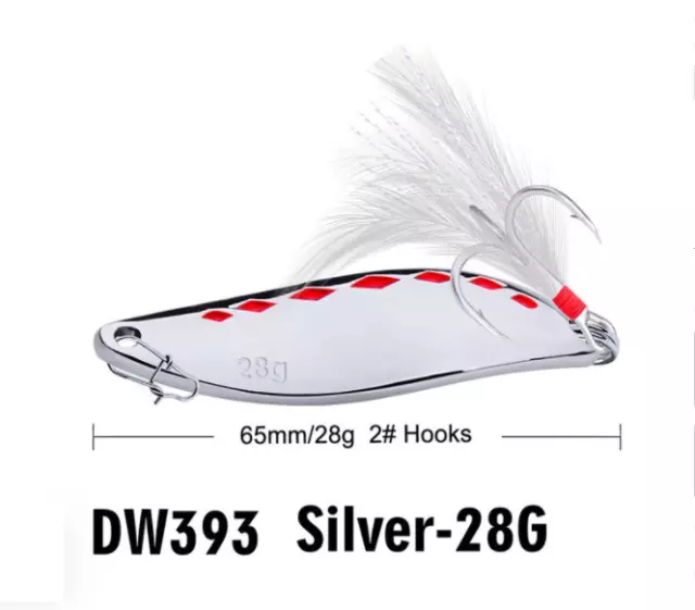 Fishing Spoon lure for Bass Pike Mackerel Pollock Perch Zander 20g, 28g x1