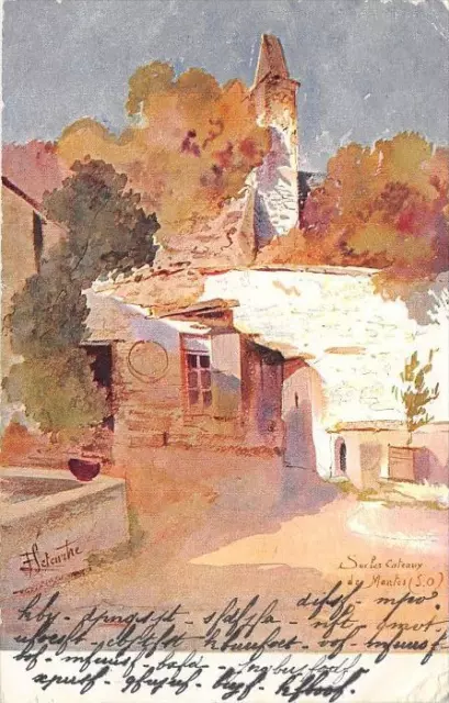 CPA 78 CPA ILLUSTRATEUR MANTES SUR LES COTEAUX (dos non divisé)