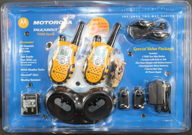 Motorola Talkabout T5950 Sport Two-Way 10-Piece Radio Set, 22 Ch.