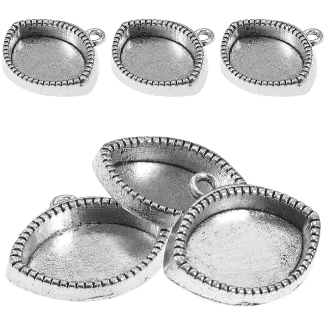 30 Pcs DIY Anhänger Tabletts Unterer Anhänger Metallschalen Dekortablett Runden