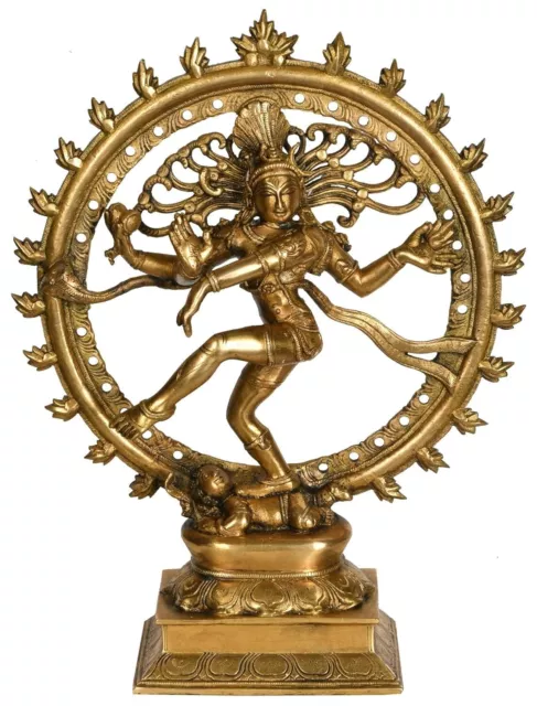 Lord Shiva Dancing Natraj Nataraja Statue Brass 13.5 inches height