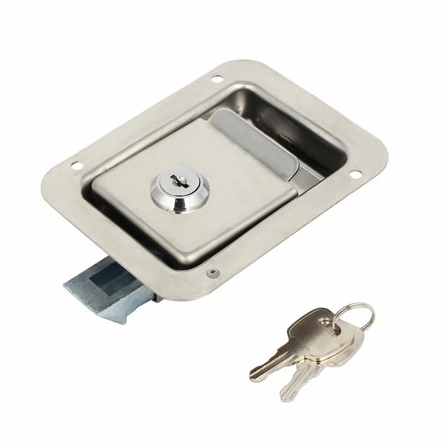 Office Home Stainless Steel Pull Type Slam Latch Lock Locker 131mmx92mmx41mm