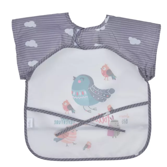 (Gray Bird)Baby Bib Easy Clean EVA Portable Baby Feeding Bib Sleeveless For