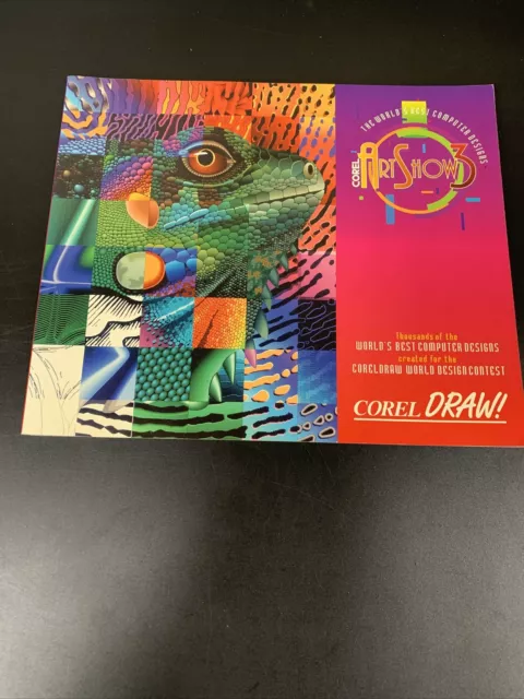 3 libros Corel Draw Art Show de 1990 SIN CD-ROM INCLUIDO