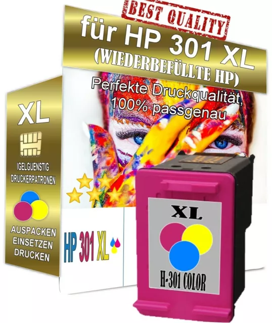 1x Drucker Patrone für HP 301-XL OfficeJet 2620 4630 4632 2622 4634 4636 Color
