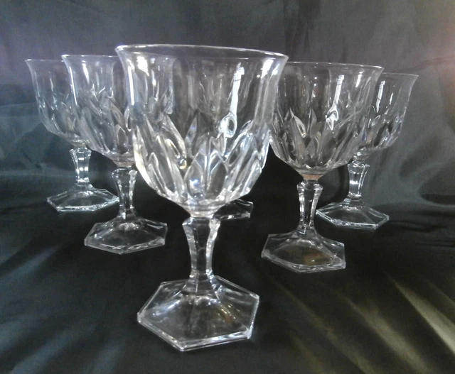 6 Verres à VIN BLANC Cristal d'Arques taillé , 11,5 cl,  Modèle  CHAUMONT
