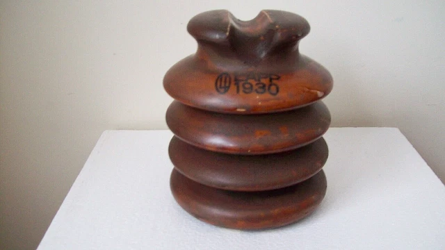Vtg Lapp 1930 Insulator RARE 4 Tier Cable Top Heavy (Stone?), Cable Top