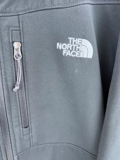 THE NORTH FACE Jacket Mens 2XL Apex Soft Shell Full Zip Black Logo ...