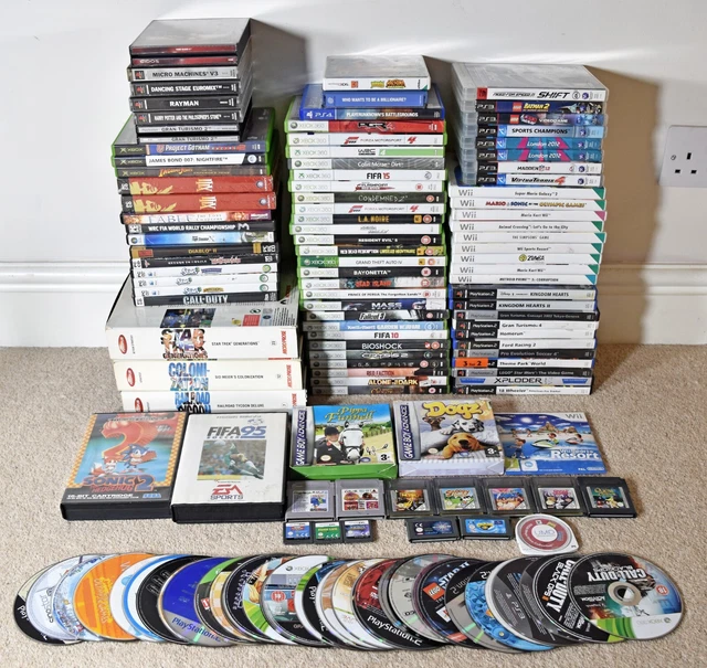 Job Lot Bundle XBOX 360 PS1 PS2 PS3 PC Wii Video Games Discs Nintendo Sony