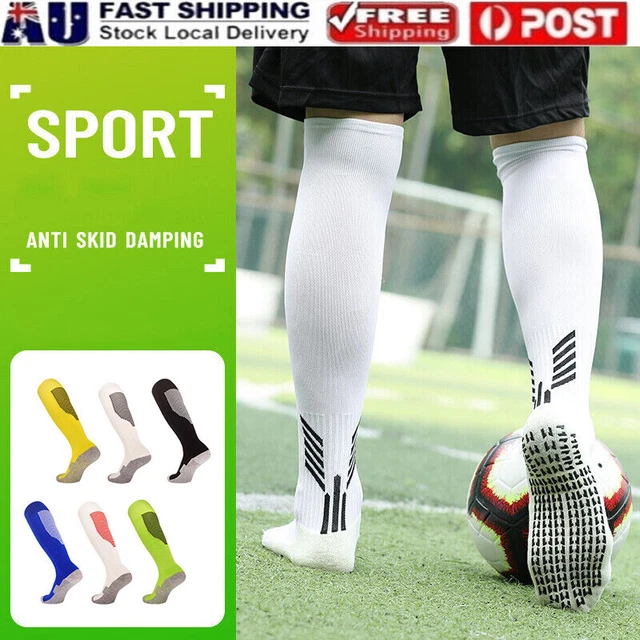 Men's Anti Slip Football Socks Boys Athletic Long Socks Absorbent Sports Grip AU