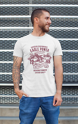 Eagle Power Motorcycles Biker Motorbike Mens T-Shirt | Screen Printed
