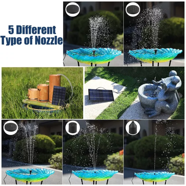 Solar Power Fountain Submersible Floating Water Pump Bird Bath Pond Garden Decor 3