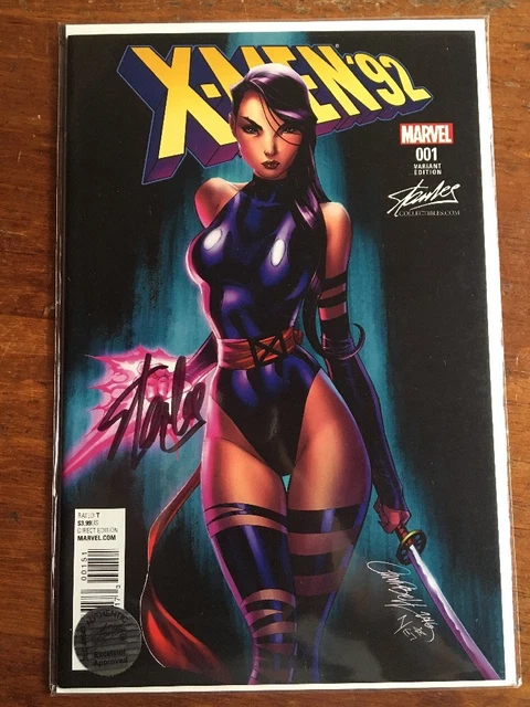 X-Men 92 #1 J Scott Campbell Psylocke color variant signed by Stan lee