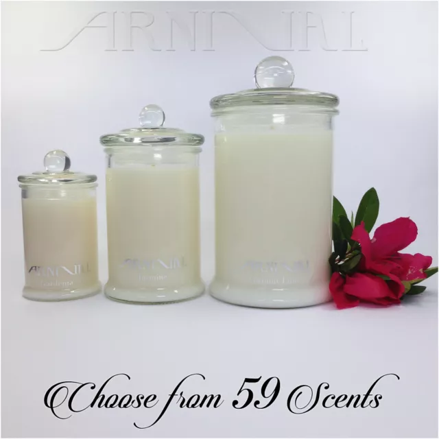 HIGHLY SCENTED 100% NATURAL SOY WAX CANDLE 30 55 110 hour burn GLASS JAR CANDLES