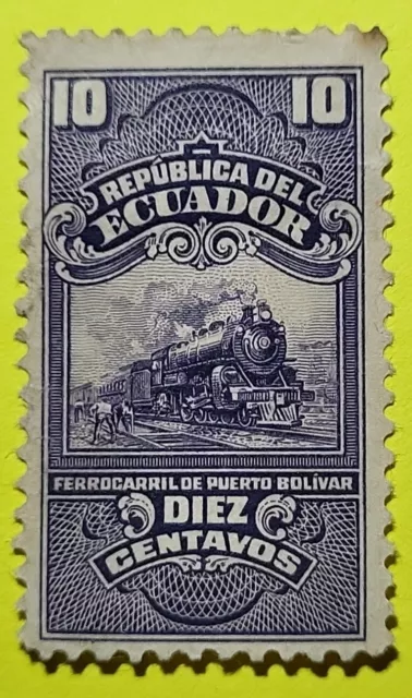 BRIEFMARKEN-ECUADOR. 1898. 10c Eisenbahntelegraf, S.scan