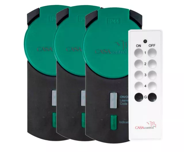 Pack de 3 prises wifi avec télécommande pour Smart wifi - Extérieur - Casa Cont