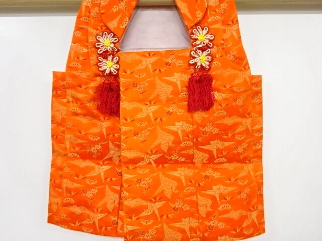 44487# Japanese Kimono / Hifu For Girls / Origami Crane & Shochikubai