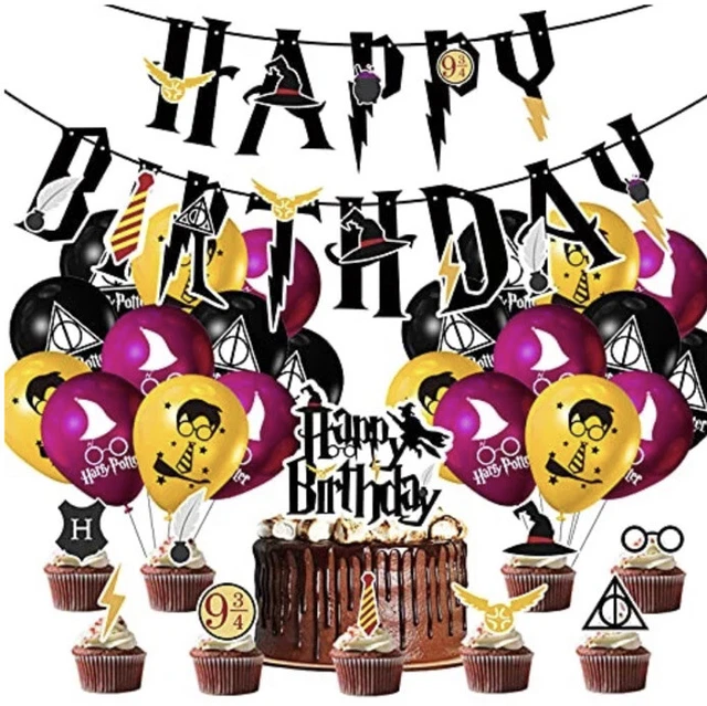OSDUE Happy Birthday-taarttoppers, 24 stuks, pony, wolkthema, feestdecoratie, ponyfiguren, Happy Birthday-banner, taartdecoraties, voor kinderen, voor