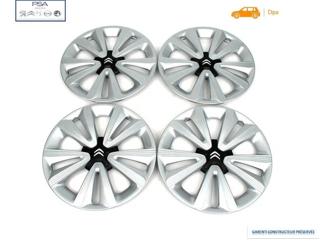 Kit De 4 Enjoliveurs Adaptables Pour Citroën C3 - Diamètre 15 Pouces - Design Qualité Originale