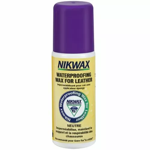 Nikwax waterproofing wax for leather, cire d'entretien pour cuir lisse.