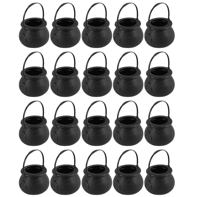 12 Mini Chaudrons Noirs Halloween - Seaux à Bonbons Et Décoration De Fête, 7x7x5 Cm, Parfaits Pour La Chasse Aux Bonbons