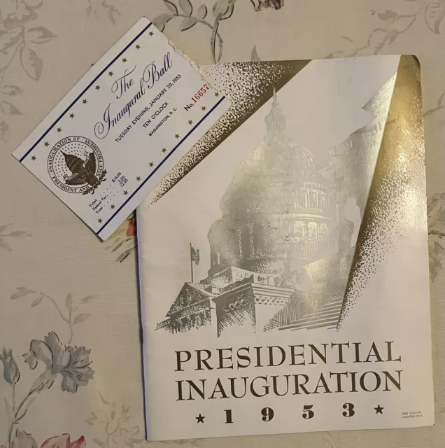 1953 Presidential Inaugural Program Ball Ticket  Eisenhower- Nixon  Historic