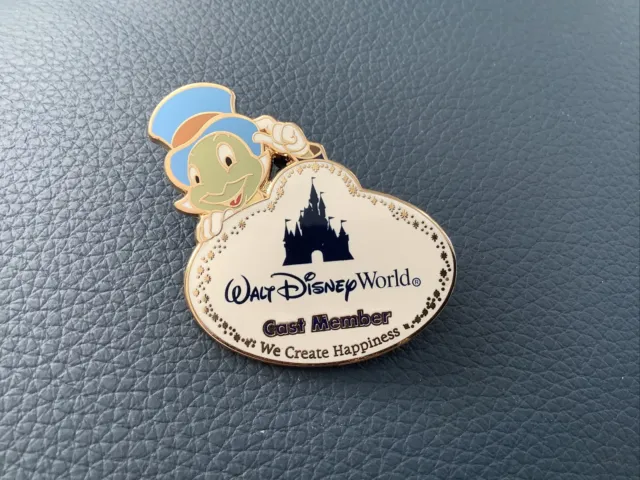 Disney Pin WDW cast Member Exclusive Name Tag Jiminy Cricket We Create Happiness