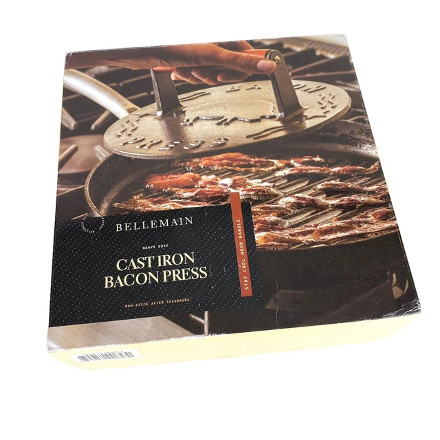 Cast Iron Bellemain Bacon Press Heavy Duty Wood Handle 8 1/2” EB82613