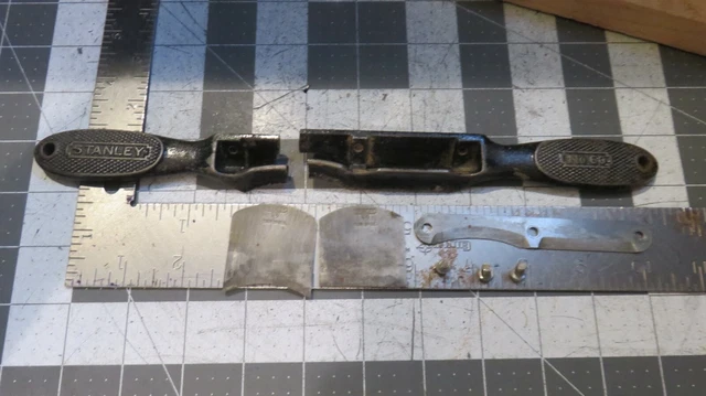 Vintage Stanley No. 60 Double Cutter Spoke Shave- 1 Concave & 1 Flat Blade 6