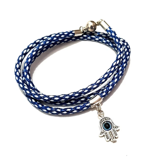 Bracelet "Mauvais Œil" (Nazar) Coloré En Verre Et Laiton - Longueur 20+5 Cm - Neuf