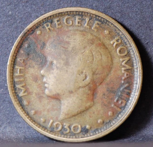 Romania 1930-A 5 Lei, KM48, abou/Fine, soil, NR,  6-9