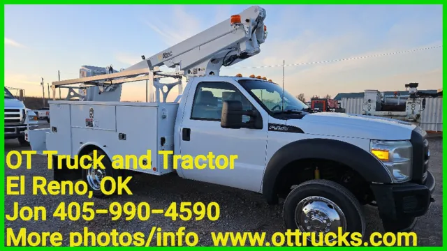 2014 Ford F-450 35ft Work Height Fiber Bucket Truck 6.8L Gas Altec AT200 AT200A